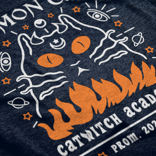 Demon Cat Tee-Shirt - Bleu marine