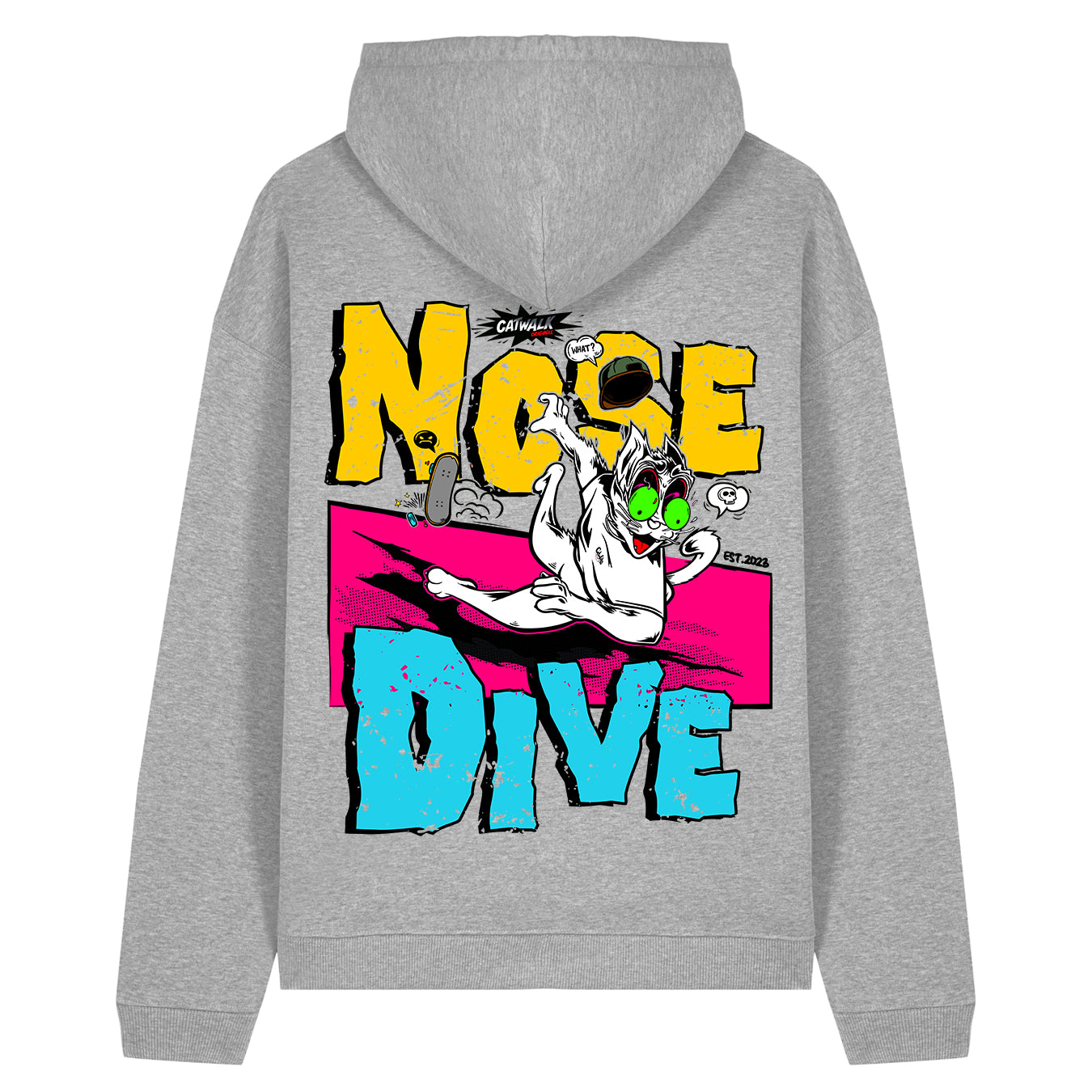 NoseDive Hoodie - Gris chiné